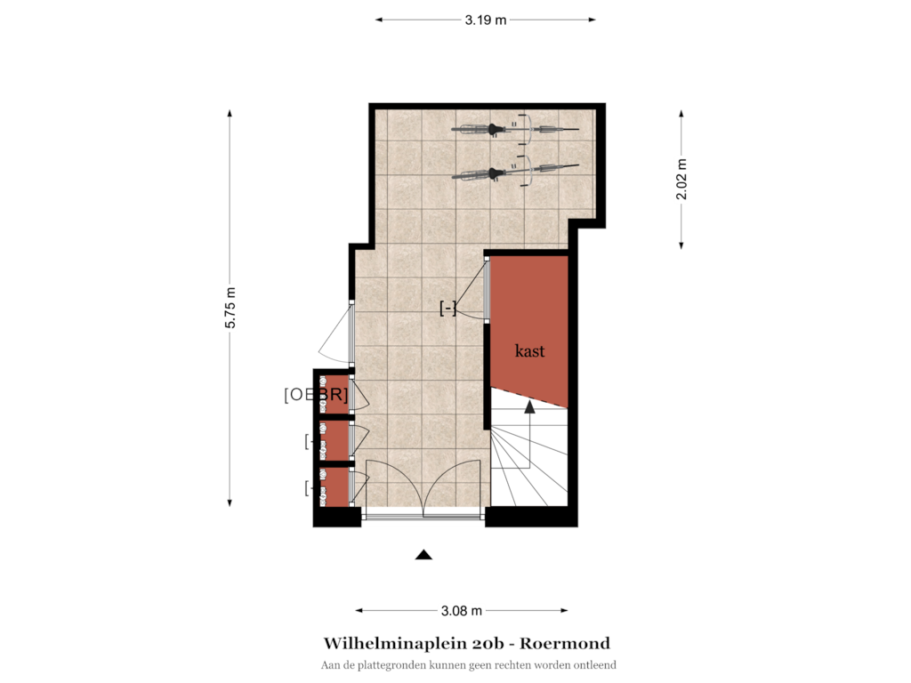 Bekijk plattegrond van BEGANE GROND van Wilhelminaplein 20-A