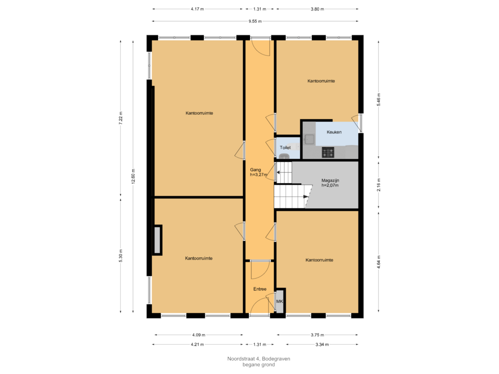 View floorplan of Begane grond of Noordstraat 4