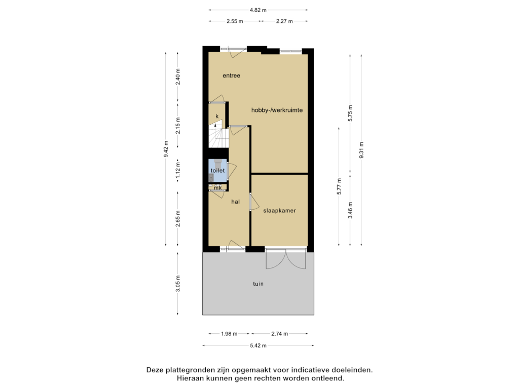 View floorplan of 1_Begane grond of Boterstraat 27