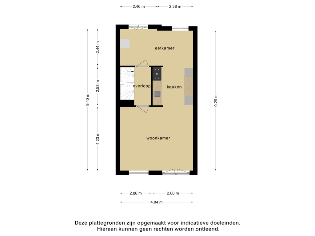 View floorplan of 2_1e verdieping of Boterstraat 27