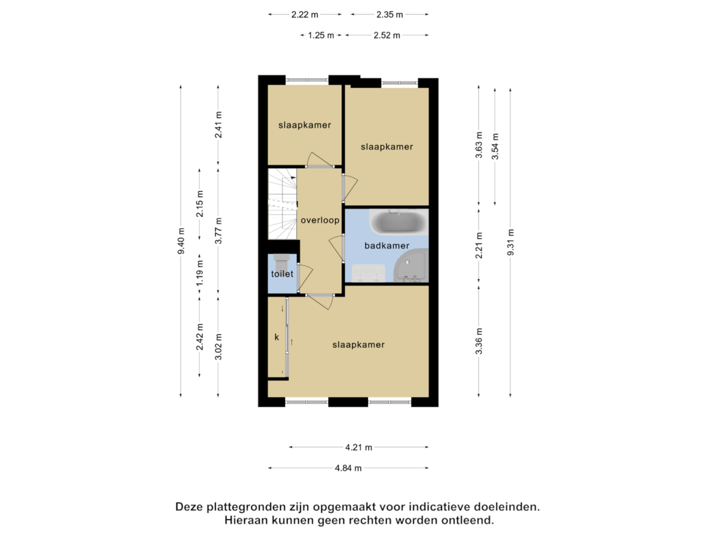 View floorplan of 3_2e verdieping of Boterstraat 27