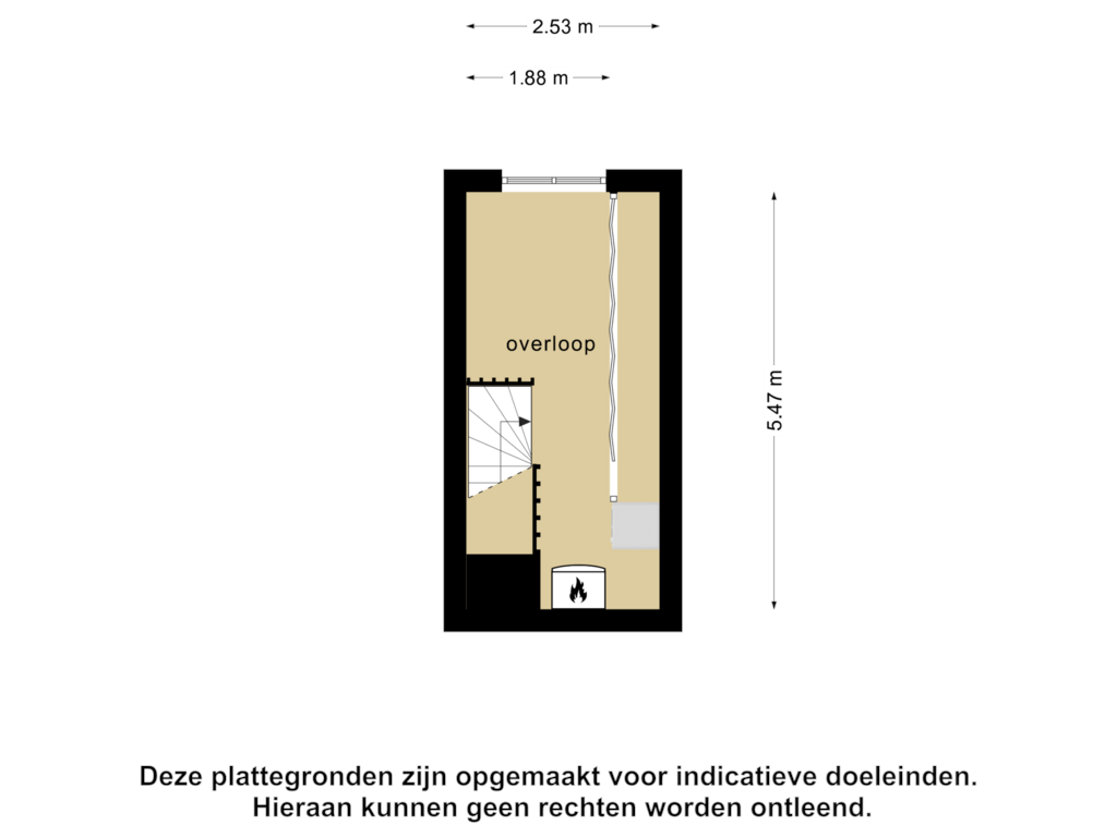 View floorplan of 4_3e verdieping of Boterstraat 27