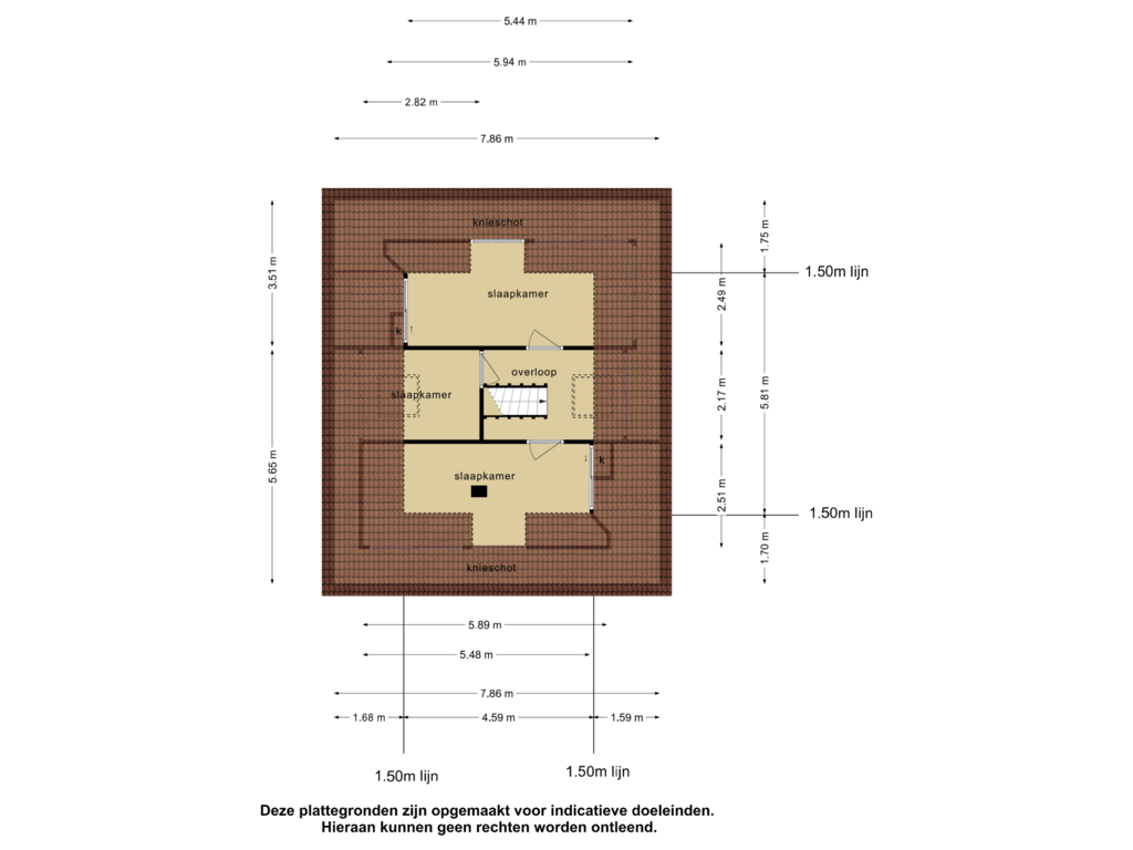 View floorplan of 2e verdieping of Molendijk 16