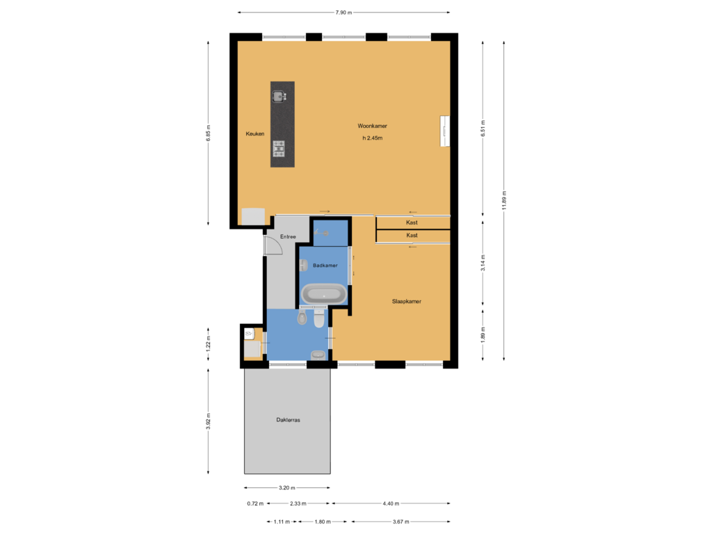 View floorplan of Etage of Herengracht 270-L