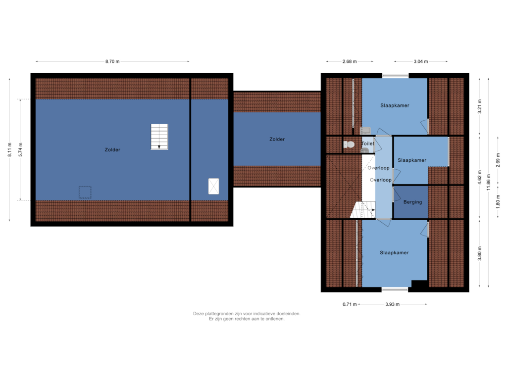 View floorplan of 1e Verdieping of Schillersstraat 8