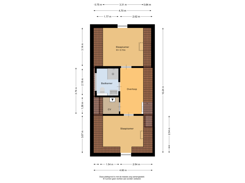 View floorplan of Tweede verdieping of Katendrechtse Lagedijk 388-B