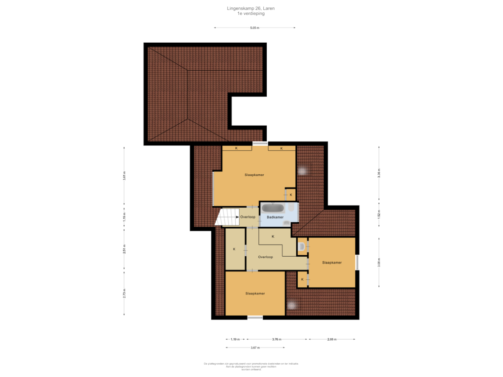 Bekijk plattegrond van 1e verdieping van Lingenskamp 26