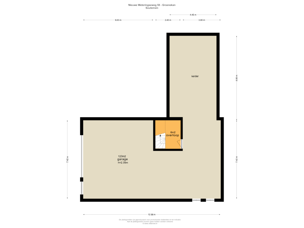 Bekijk plattegrond van SOUTERRAIN van Nieuwe Weteringseweg 58