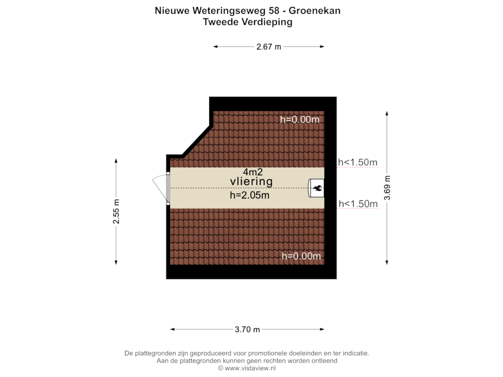 Bekijk plattegrond van TWEEDE VERDIEPING van Nieuwe Weteringseweg 58