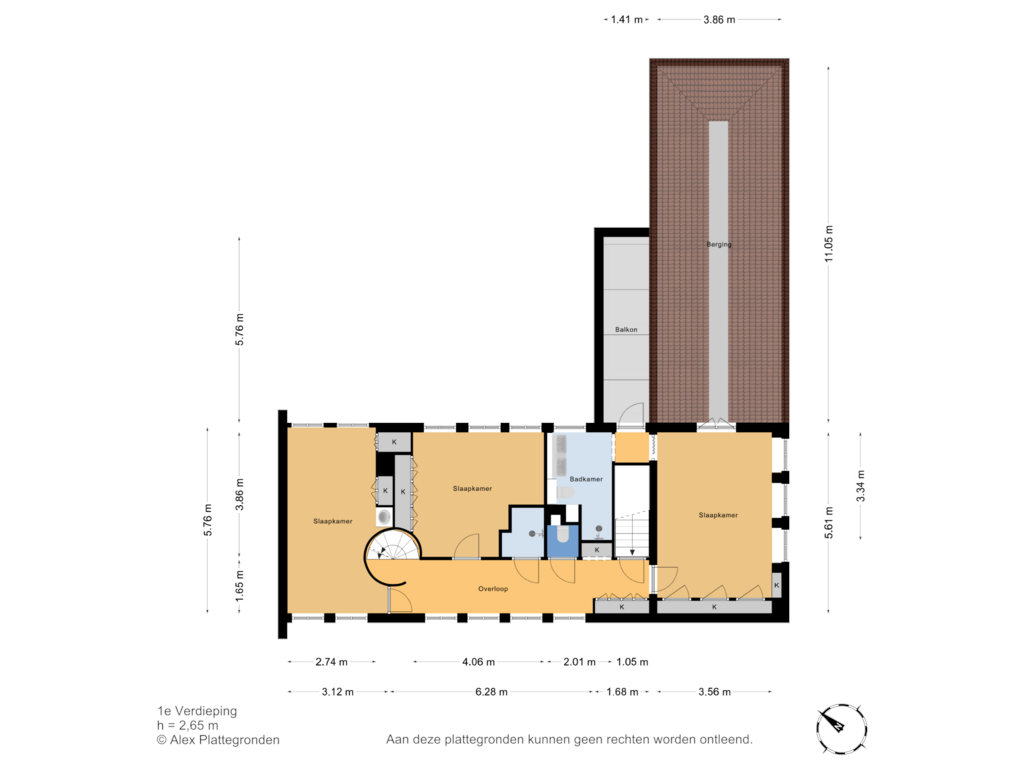 Bekijk plattegrond van 1e Verdieping van Koekoekslaan 6