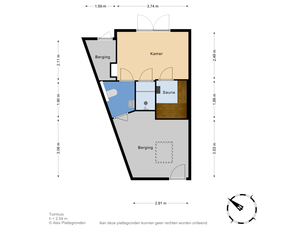 Bekijk plattegrond van Tuinhuis van Koekoekslaan 6