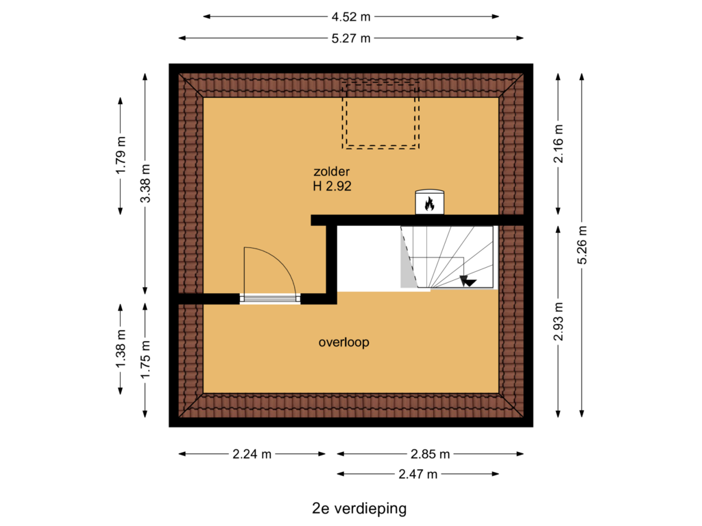 View floorplan of 2e verdieping of Eikendael 29