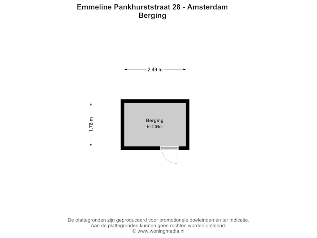 Bekijk plattegrond van Berging van Emmeline Pankhurststraat 28