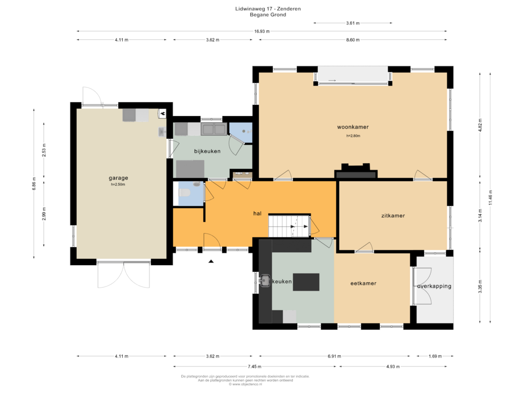 Bekijk plattegrond van Begane Grond van Lidwinaweg 17