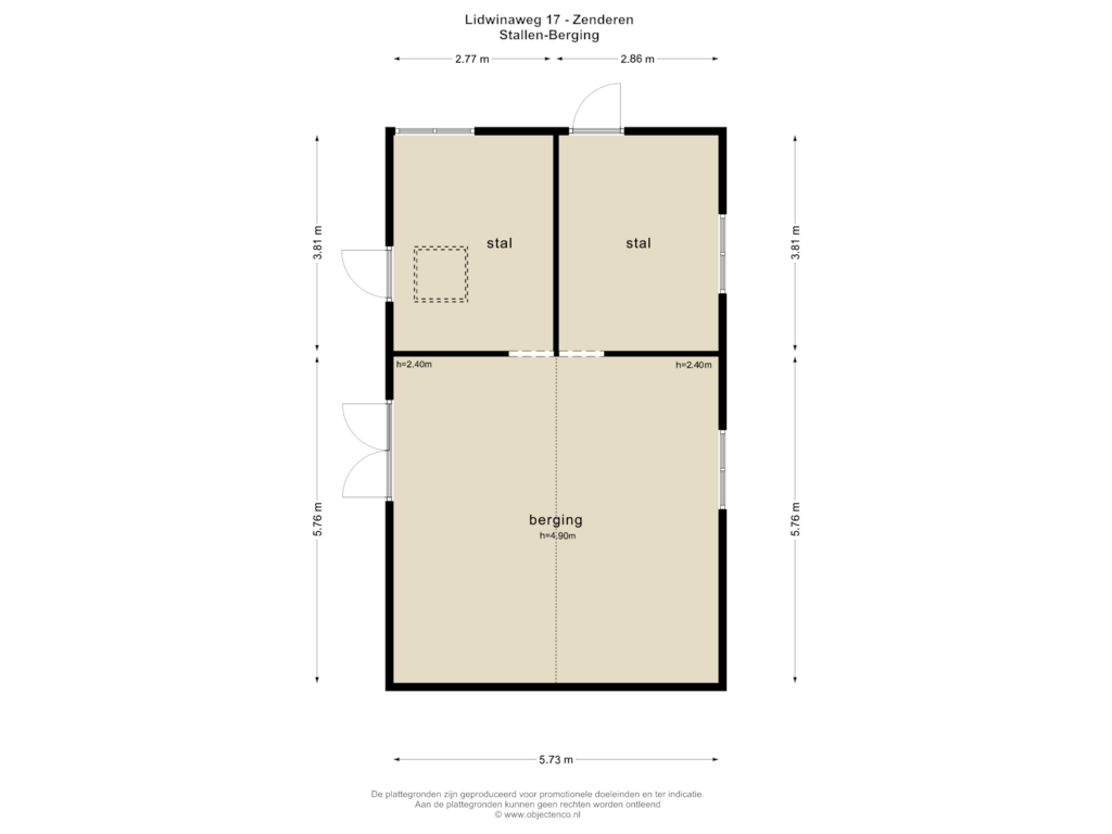 Bekijk plattegrond van Berging van Lidwinaweg 17