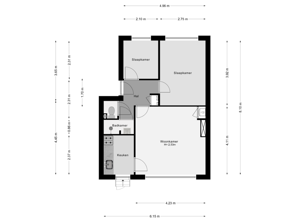 Bekijk plattegrond van Begane Grond van Waterloostraat 48-A