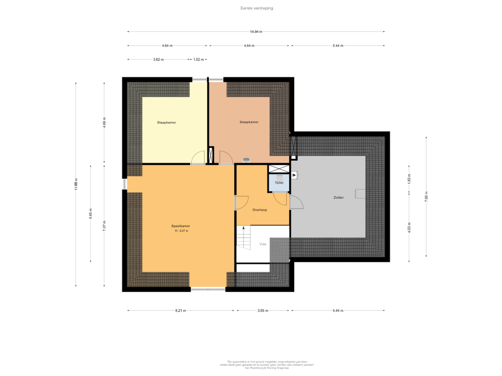 View floorplan of Eerste verdieping of Grietakkers 1