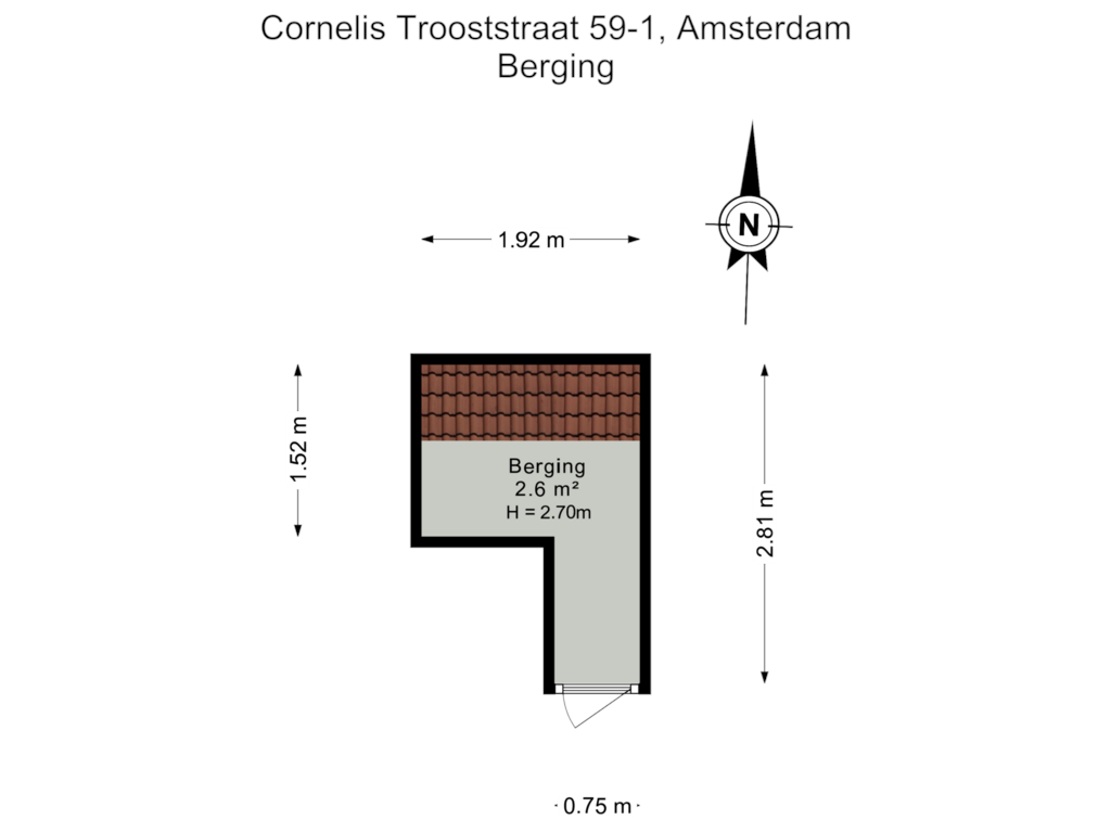 Bekijk plattegrond van Berging van Cornelis Trooststraat 59-1