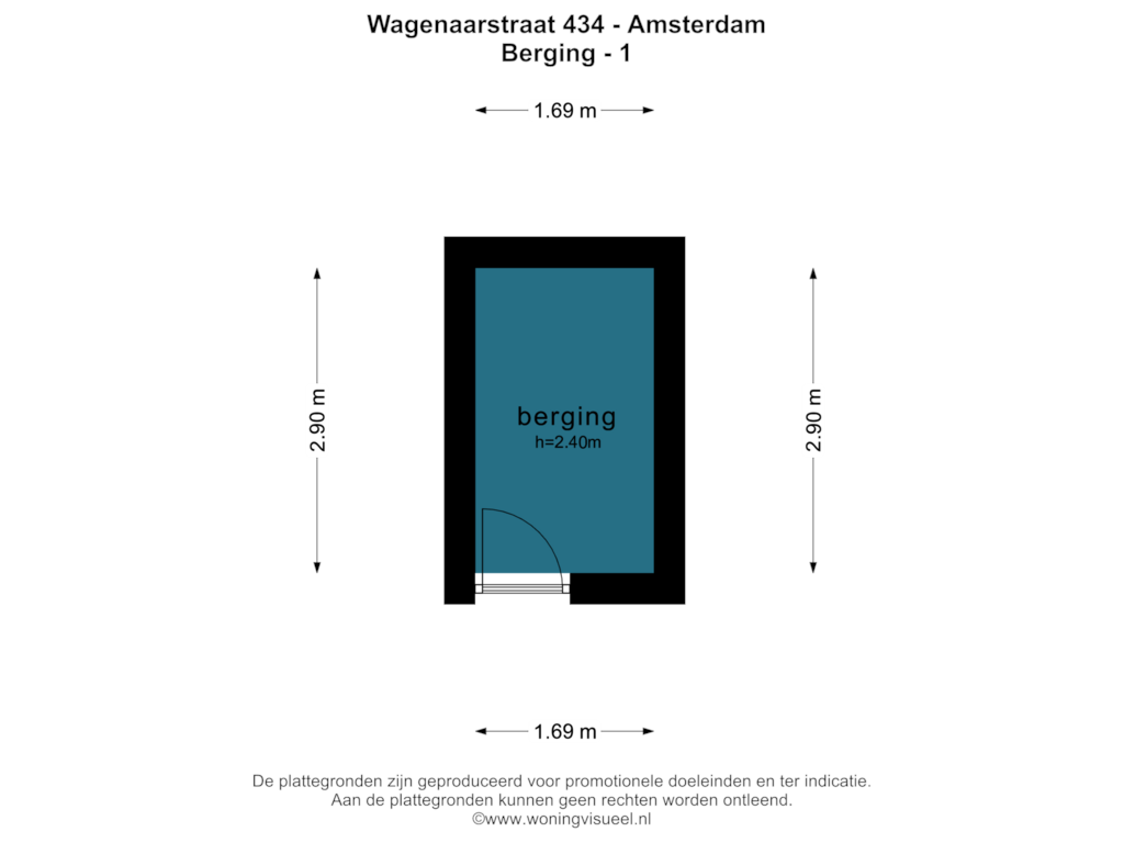 Bekijk plattegrond van BERGING 1 van Wagenaarstraat 434