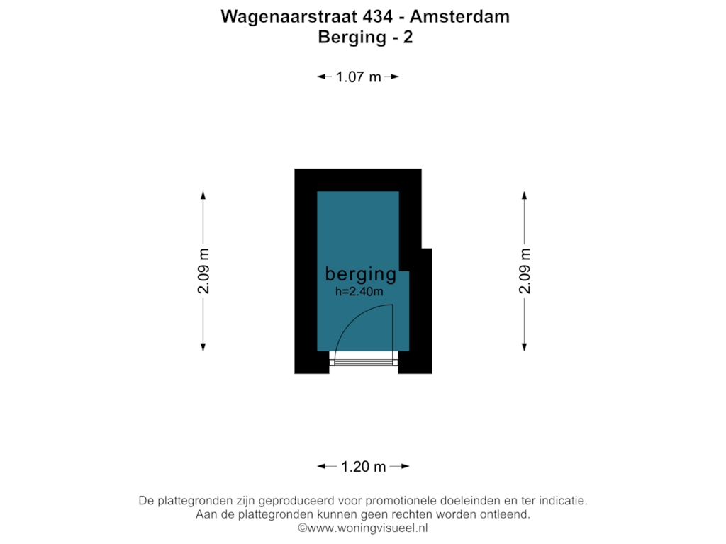 Bekijk plattegrond van BERGING 2 van Wagenaarstraat 434