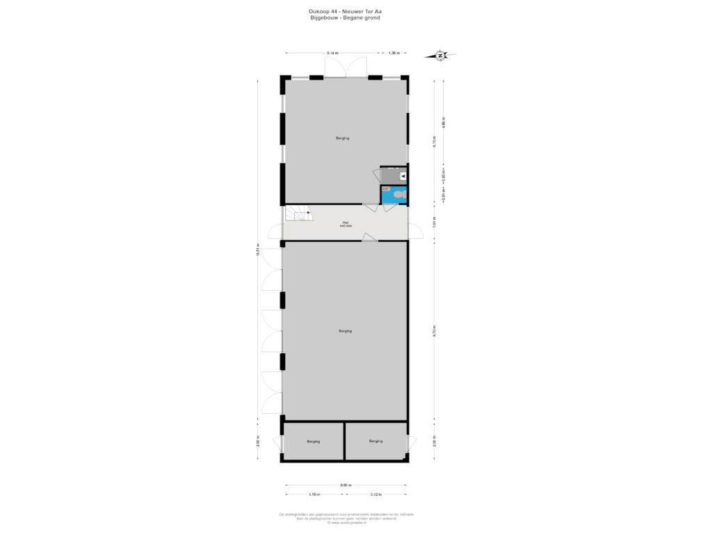 Bekijk plattegrond van Bijgebouw - Begane grond van Oukoop 44