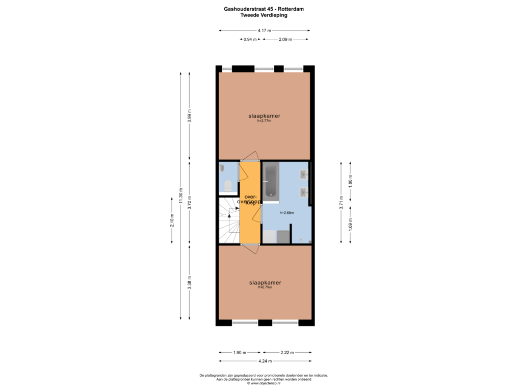 Bekijk plattegrond van TWEEDE VERDIEPING van Gashouderstraat 45