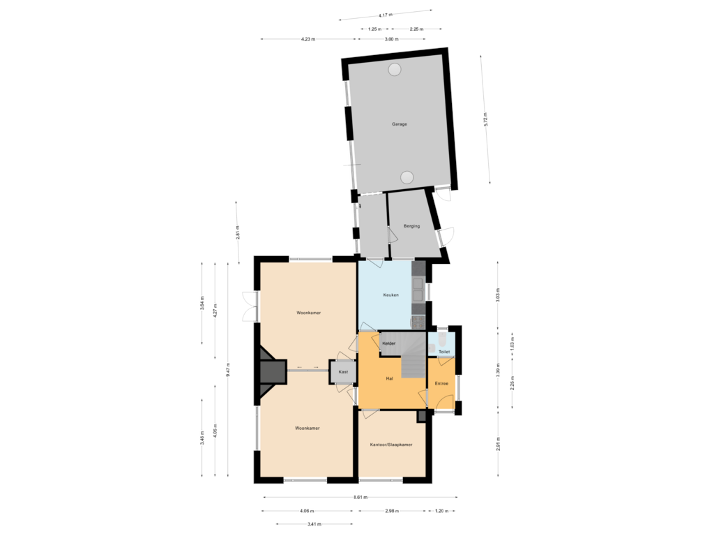 Bekijk plattegrond van Begane grond van De Krijt 1