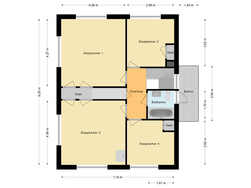 Bekijk plattegrond van Eerste verdieping van De Krijt 1