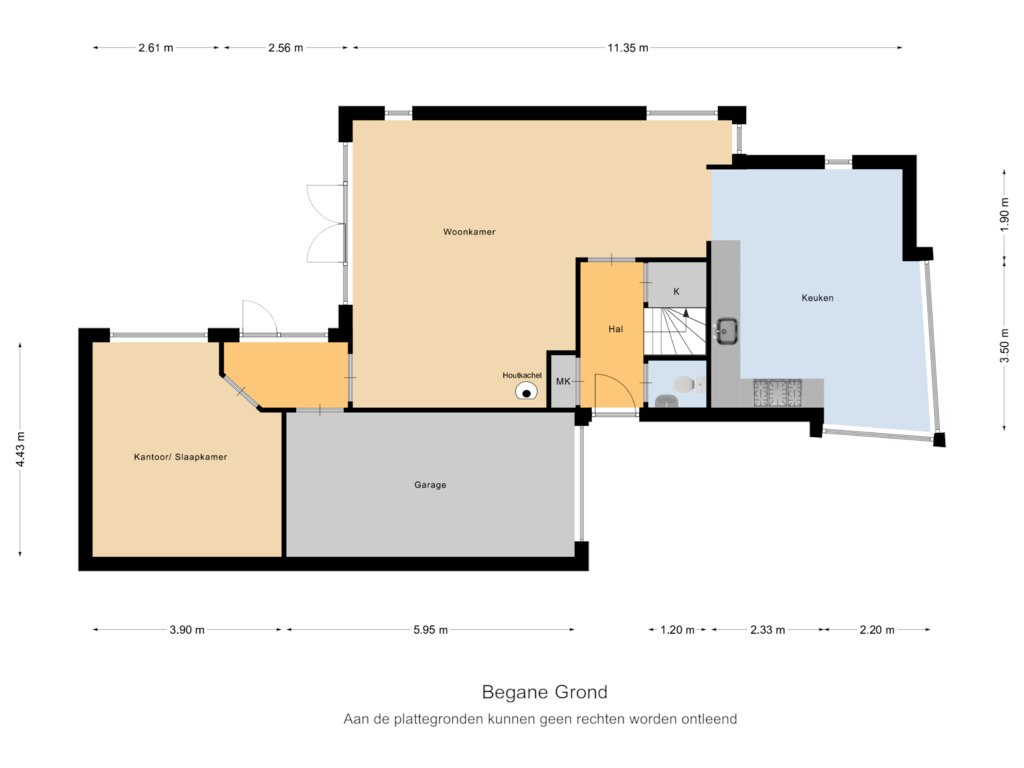 View floorplan of Begane Grond of Dr. F.W. Klaarenbeeksingel 45