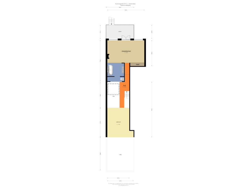 View floorplan of TUSSENVERDIEPING of Keizersgracht 472-A