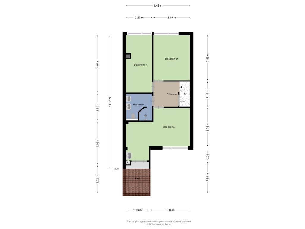 Bekijk plattegrond van Eerste Verdieping van Vuurdoornstraat 102