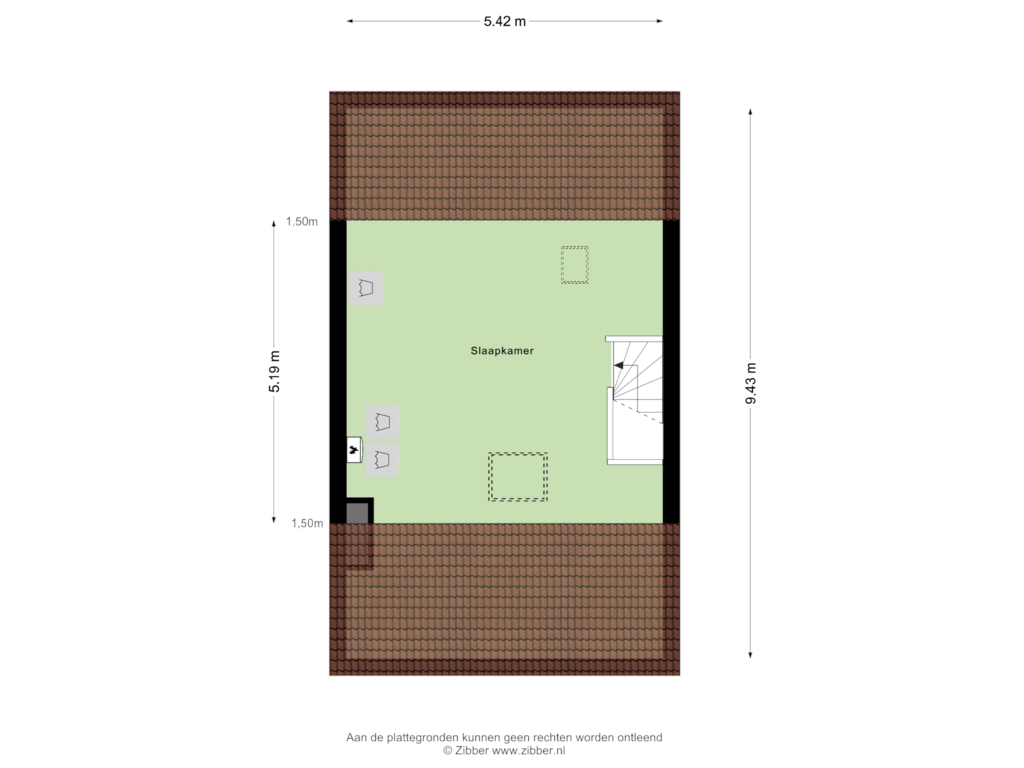 Bekijk plattegrond van Tweede Verdieping van Vuurdoornstraat 102