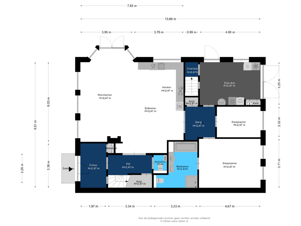 Bekijk plattegrond van Begane Grond van Noorderweg 93