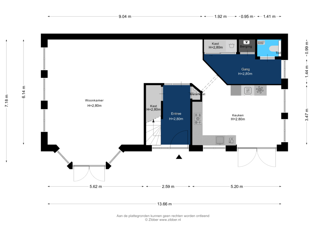 Bekijk plattegrond van Begane grond van Noorderweg 93-A