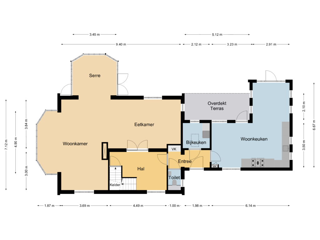 View floorplan of Begane Grond of Lochemseweg 54