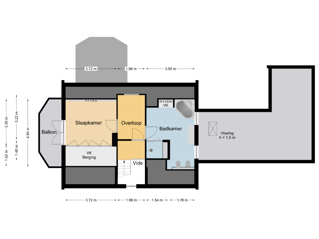 View floorplan of Verdieping of Lochemseweg 54