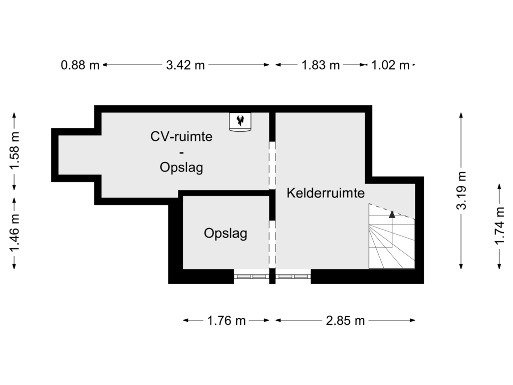 View floorplan of Kelder of Lochemseweg 54