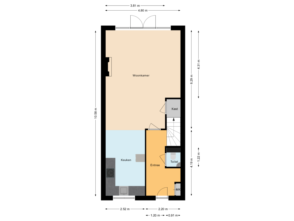 View floorplan of Begane grond of Achterste Kamp 23