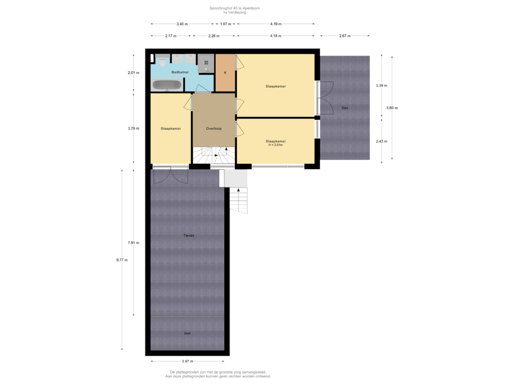 Bekijk plattegrond van 1e Verdieping van Spoorbrughof 40