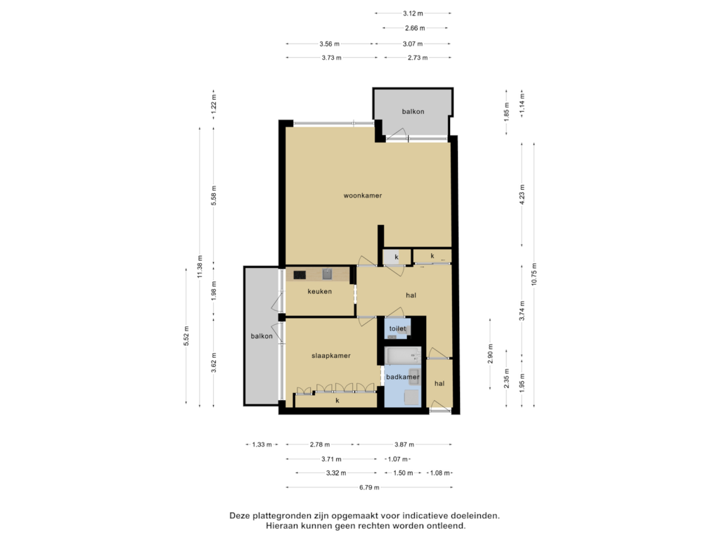 Bekijk plattegrond van 1_Appartement van De Lairesselaan 18