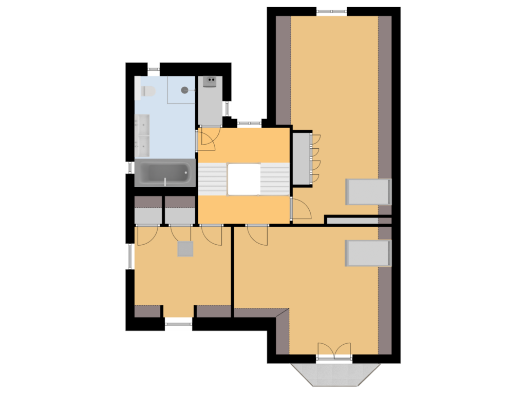 View floorplan of 1e Verdieping of Paardenstraat 13