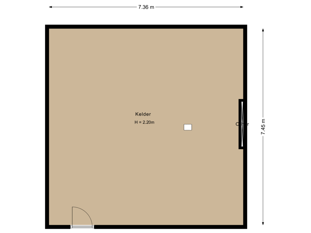 Bekijk plattegrond van Kelder 2 van Boslaan 67