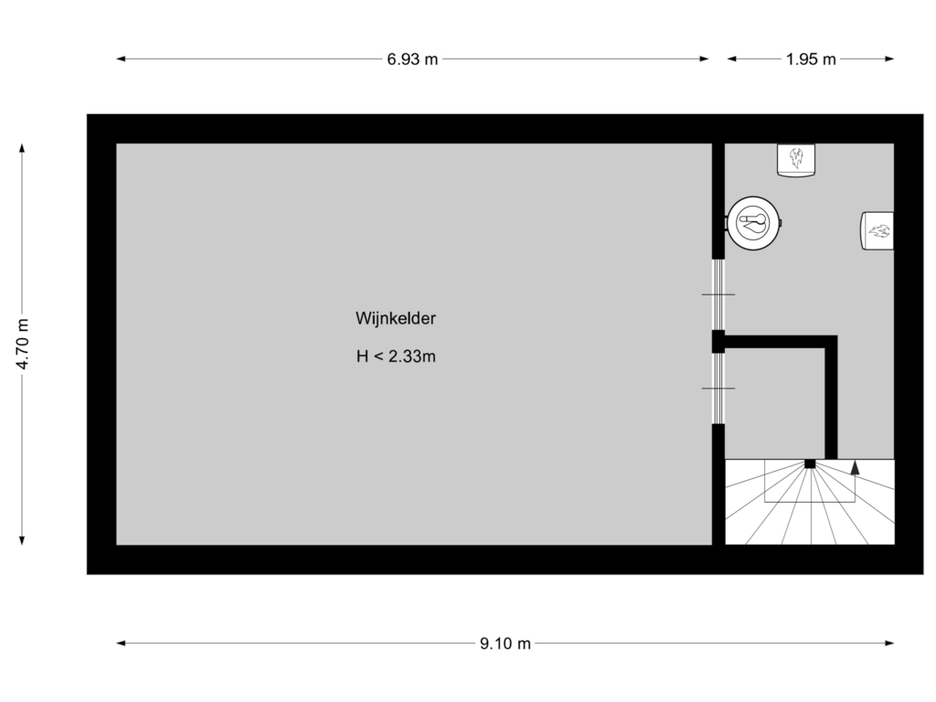 Bekijk plattegrond van Kelder van Jonkheer Ramweg 8