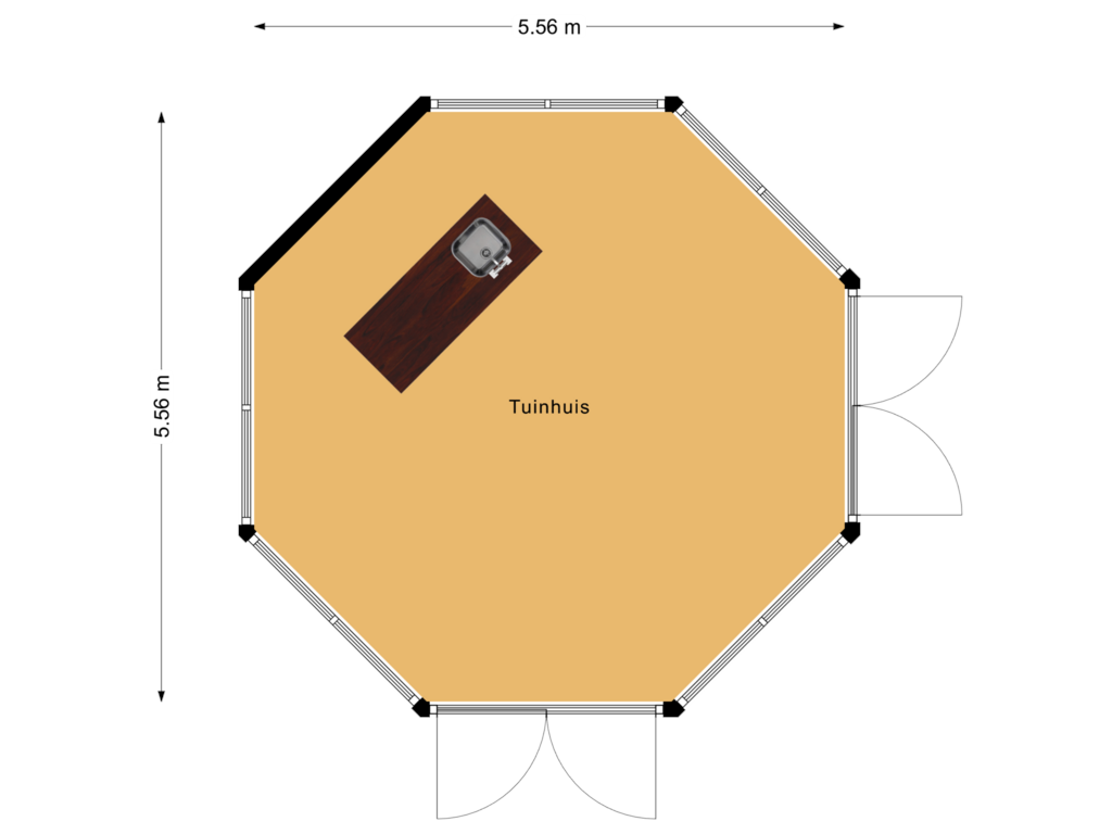 Bekijk plattegrond van Tuinhuis van Jonkheer Ramweg 8