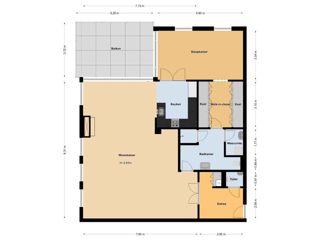 View floorplan of First floor of Fornheselaan 4-C