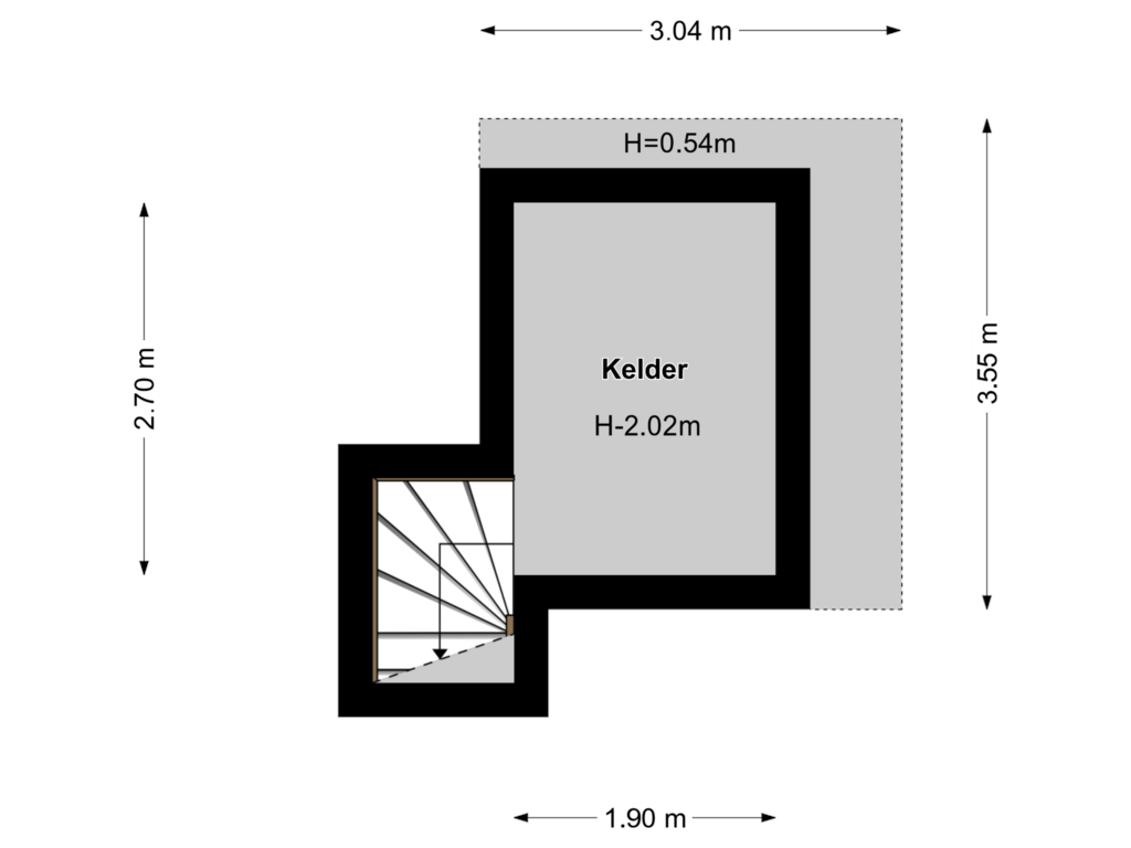 View floorplan of Kelder 1 of Dolderseweg 57-B