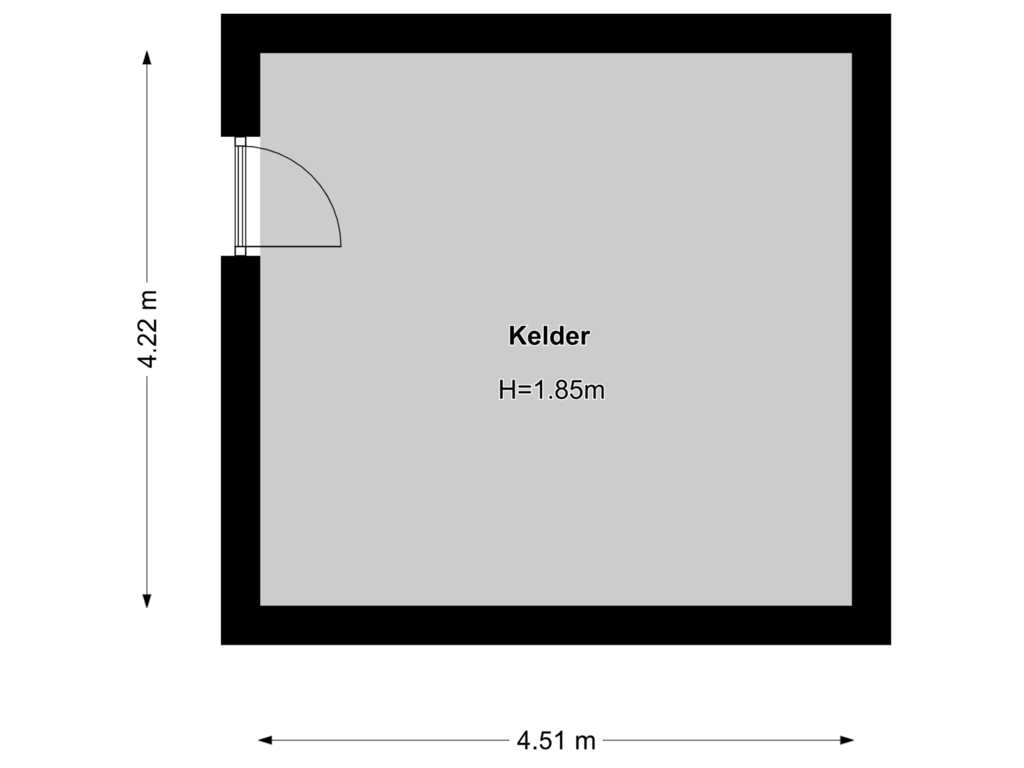 View floorplan of Kelder 2 of Dolderseweg 57-B