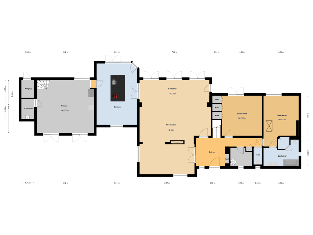 View floorplan of Begane grond of Dolderseweg 57-B