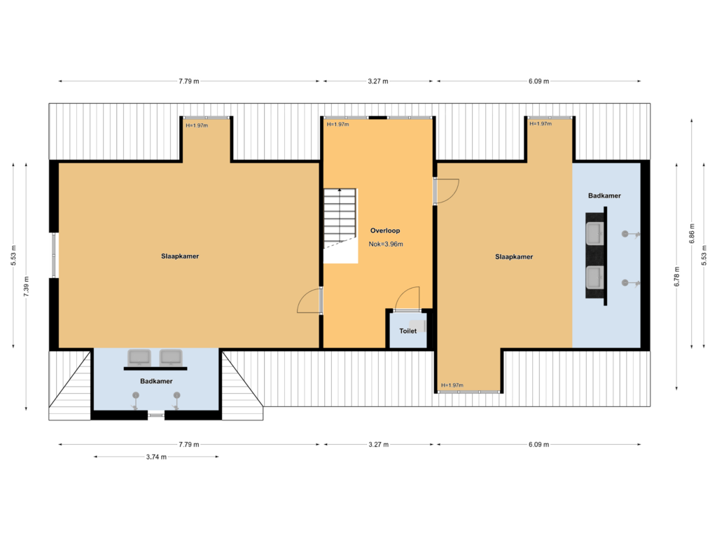 View floorplan of Verdieping of Dolderseweg 57-B