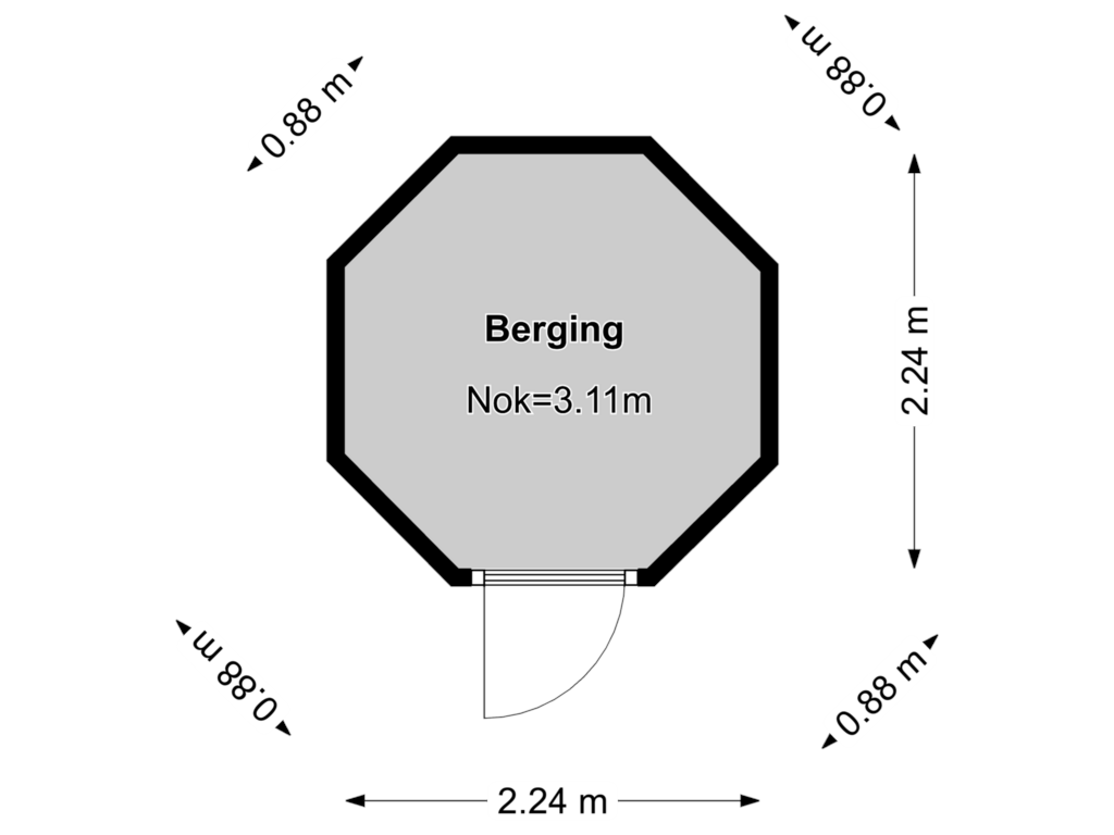 View floorplan of Berging 1 of Dolderseweg 57-B